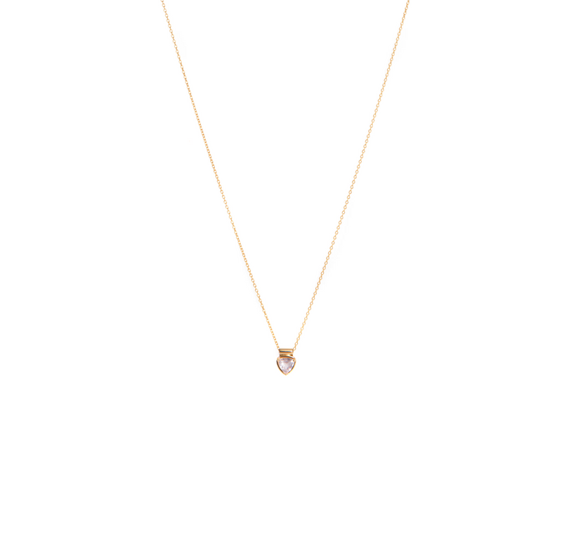 Trillion Rose Quartz Necklace